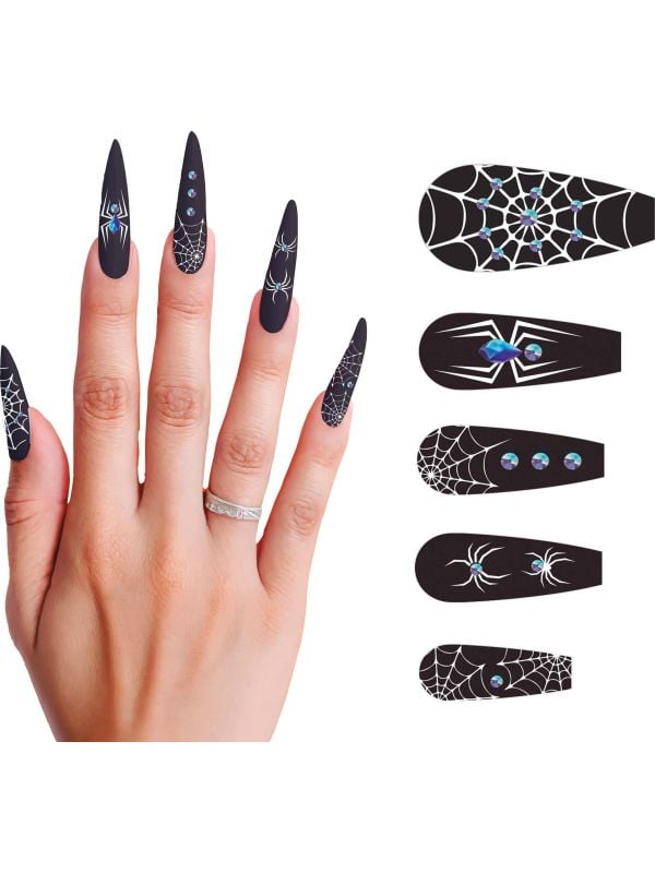 10 lange nagels spinnen met lijm