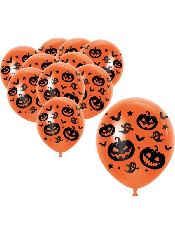 10 oranje kat ballonnen 30 cm halloween