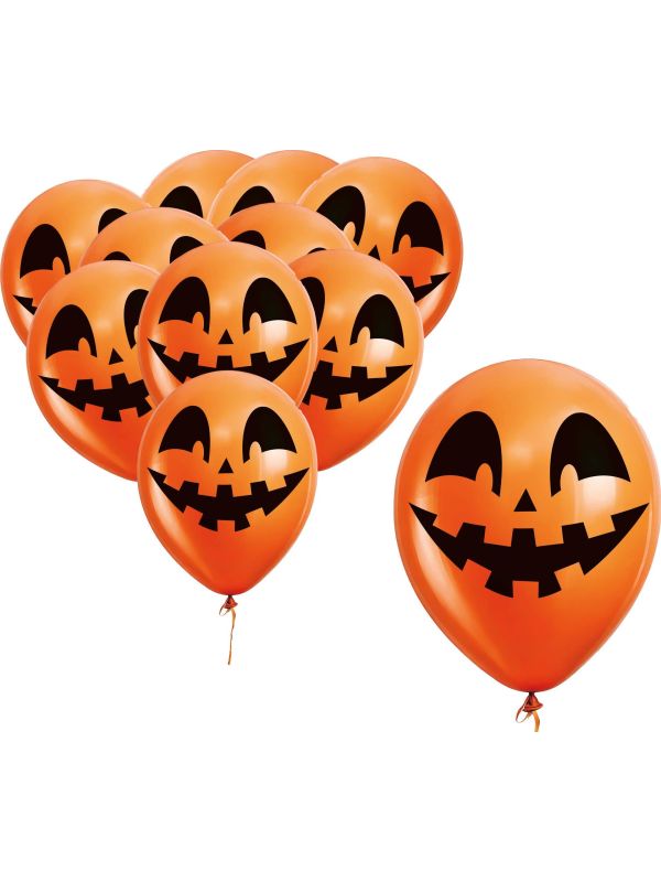10 oranje pompoen ballonnen 30 cm halloween