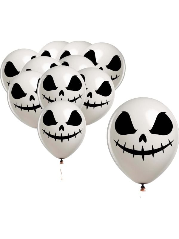 10 witte geest ballonnen 30 cm halloween
