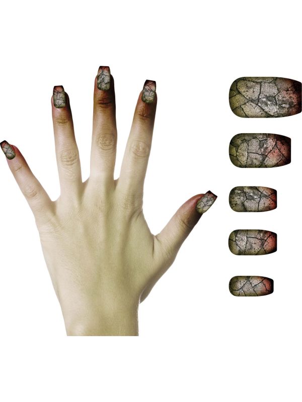 10 zombie nepnagels met lijm