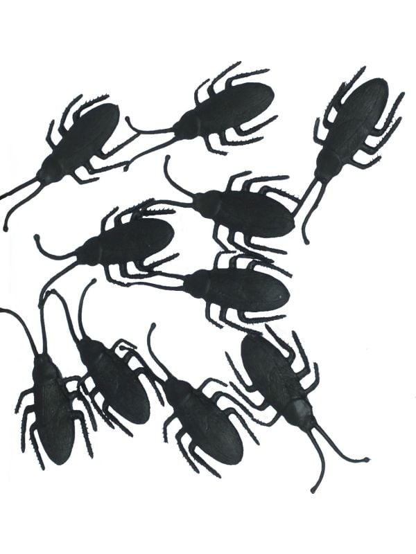 10 zwarte kevers 7 cm halloween