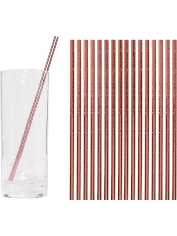 12 papieren rietjes roségoud