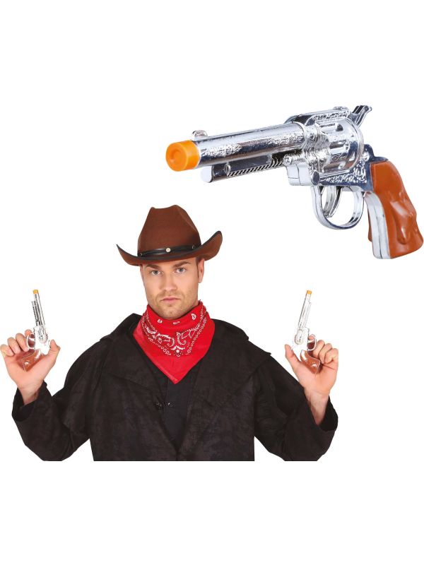 2 Cowboy Revolvers Zilver
