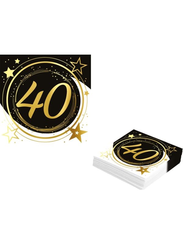 20 papieren servetten 40 jaar