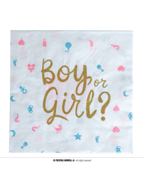 20 papieren servetten Gender Reveal