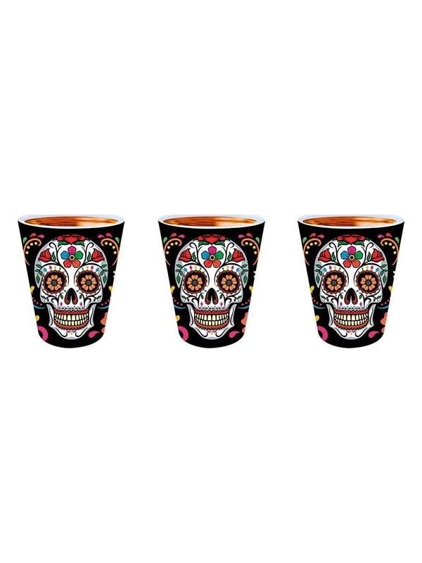 3 shotglaasjes Día de Muertos 5 x 6 cm main product photo