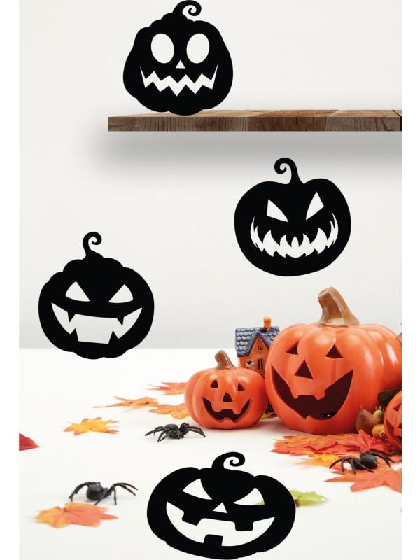4 pompoenen silhouette decoratie