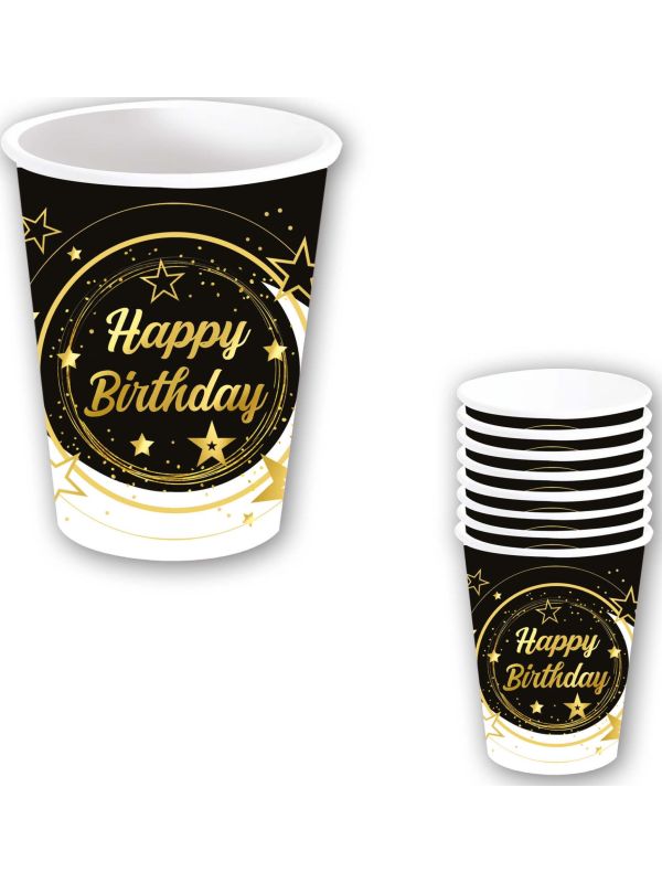6 drinkbekers "Happy Birthday" 240 ml main product photo