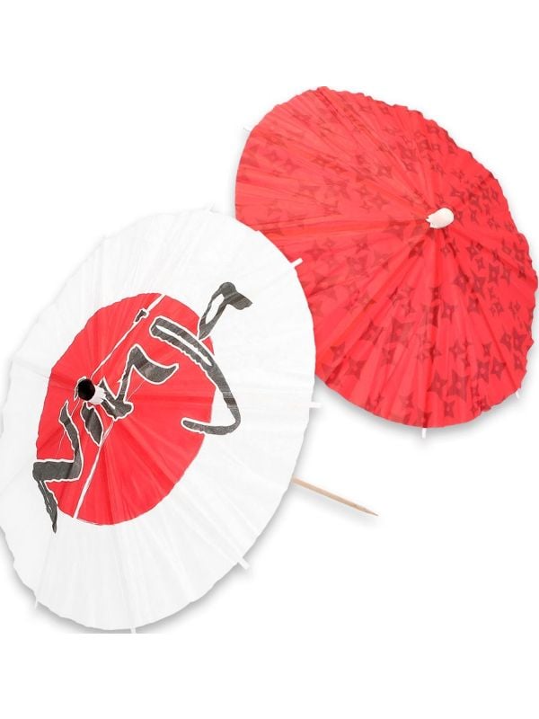 6 Ninja Cocktail Parasols main product photo