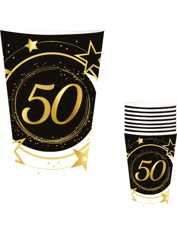 6 papieren drinkbekers 50 jaar 240 ml