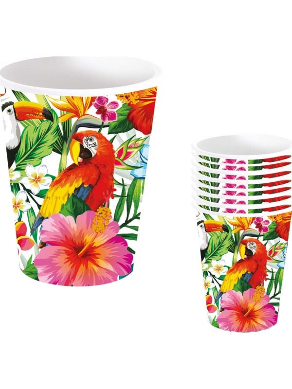 6 papieren drinkbekers Hawaii 240 ml