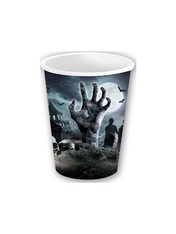 6 papieren drinkbekers kerkhof 240 ml halloween