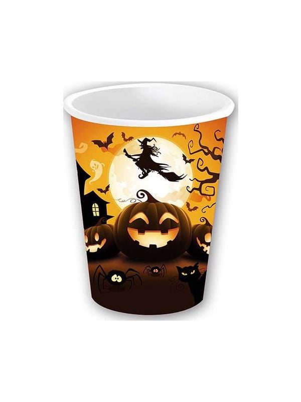 6 papieren drinkbekers pompoen 355 ml halloween