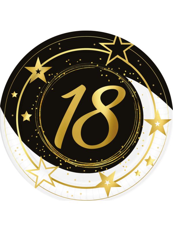 6 papieren eetborden 18 jaar