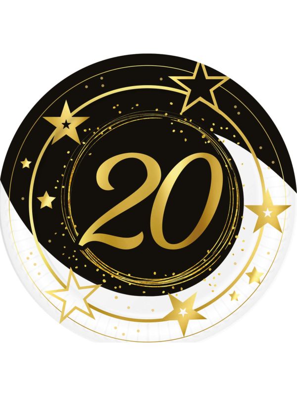 6 papieren eetborden 20 jaar