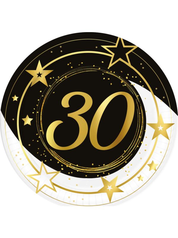 6 papieren eetborden 30 jaar