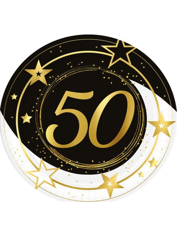 6 papieren eetborden 50 jaar