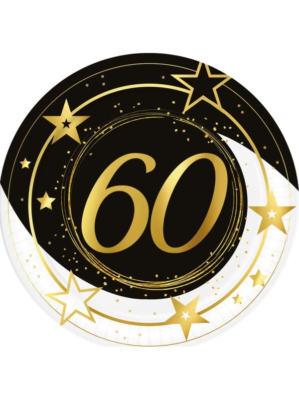 6 papieren eetborden 60 jaar