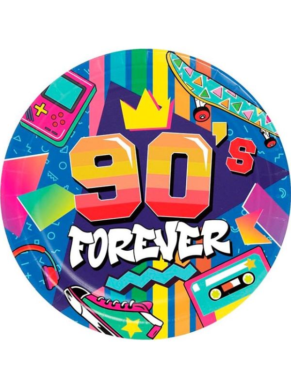 6 papieren eetborden 90's