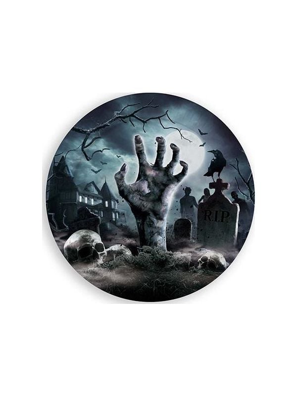 6 papieren eetborden kerkhof halloween
