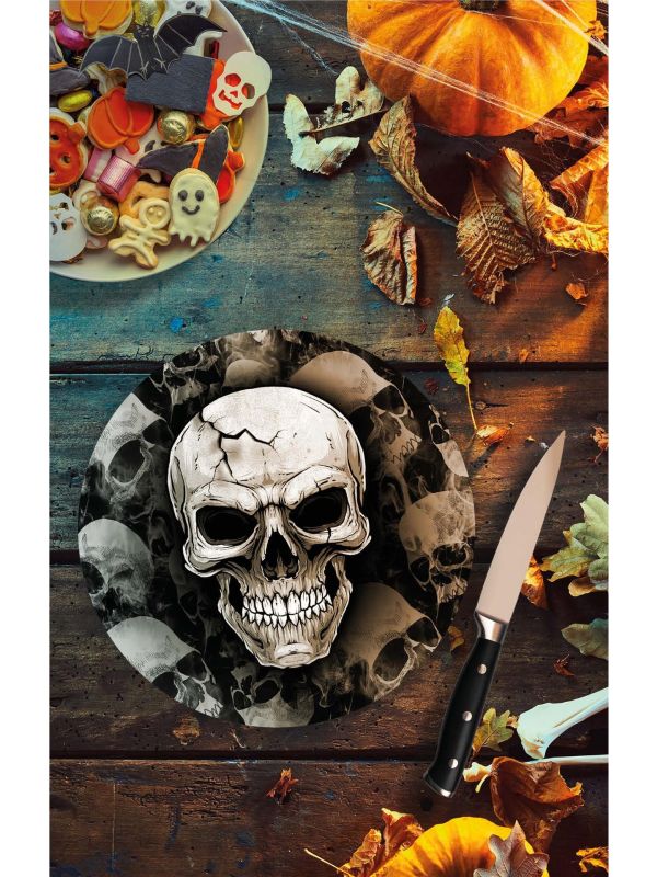 6 papieren eetborden schedels halloween