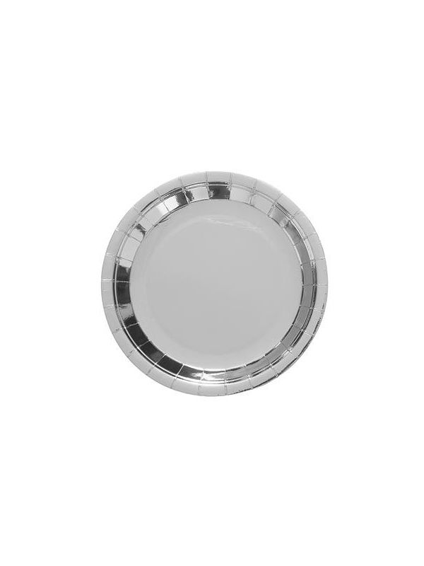 6 Papieren Eetborden Zilver main product photo