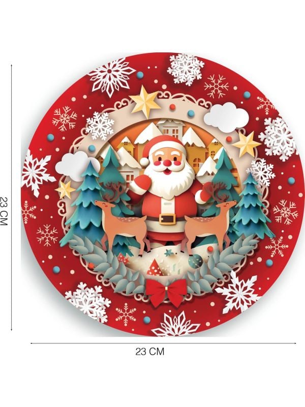 6 papieren kerst eetborden klassieke kerstman