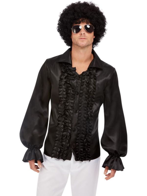 60'S Ruffled Shirt Mannen Zwart main product photo