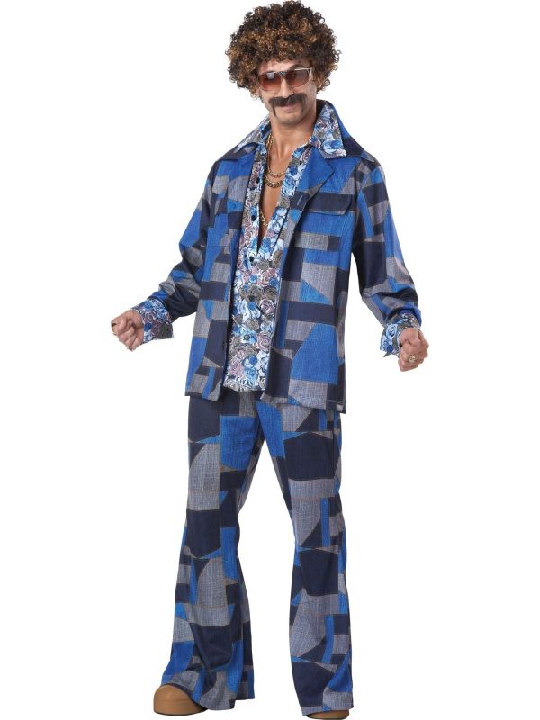 70s retro kleding blauw main product photo