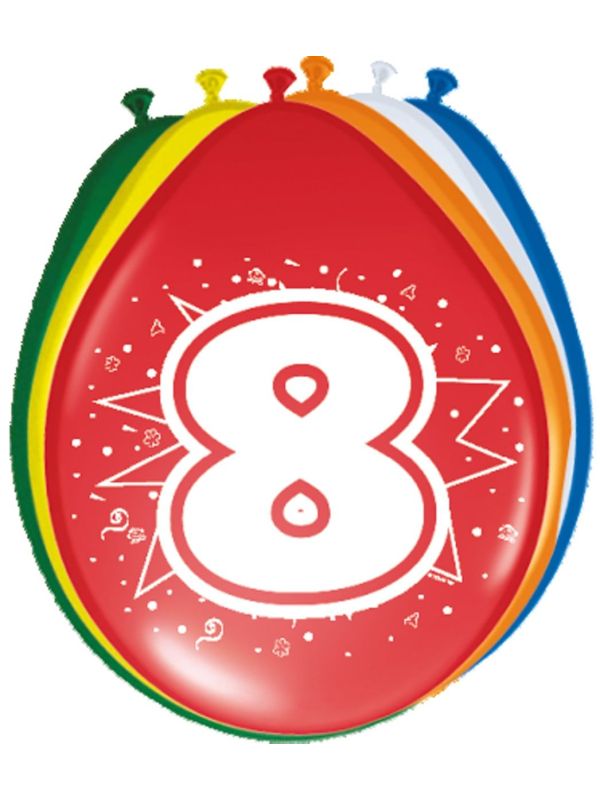 8 feestelijke verjaardag ballonnen 8 jaar