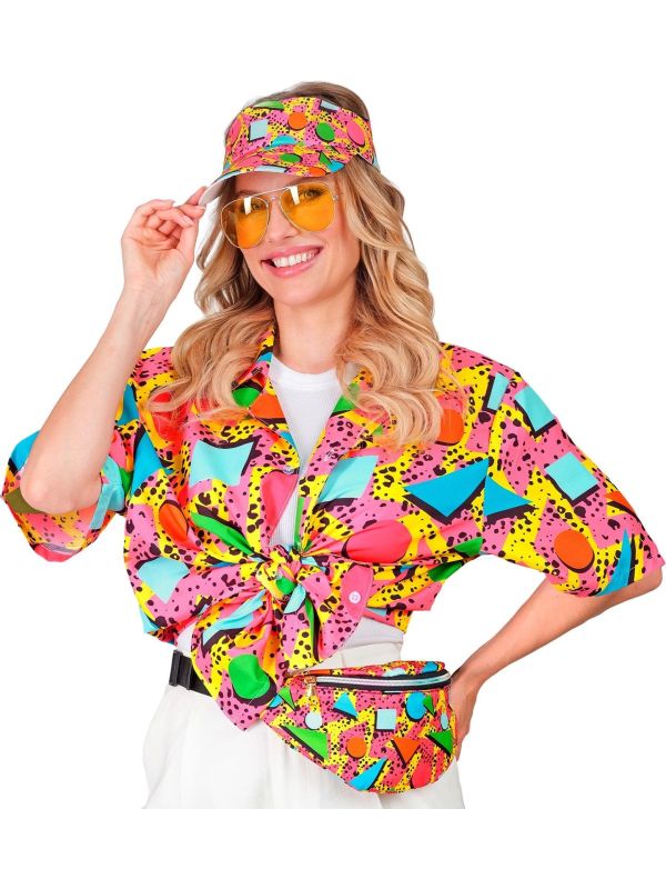 80s Disco Shirt Mannen en Vrouwen Roze