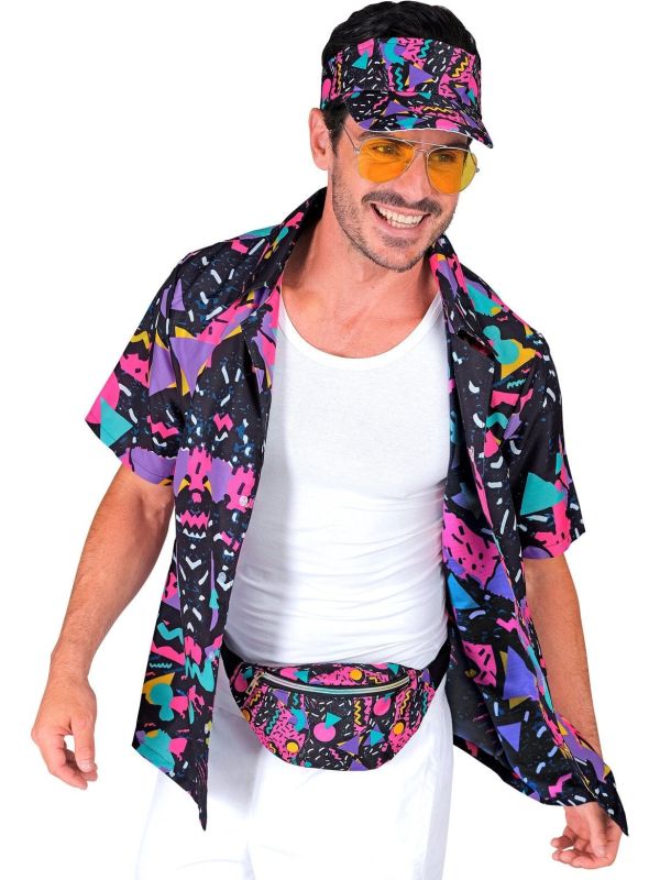 80s Disco Shirt Mannen en Vrouwen Zwart