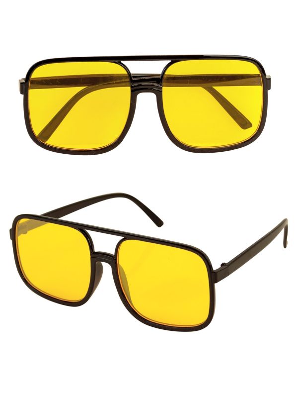 80s Hiphop Zonnebril Geel Dames Mannen