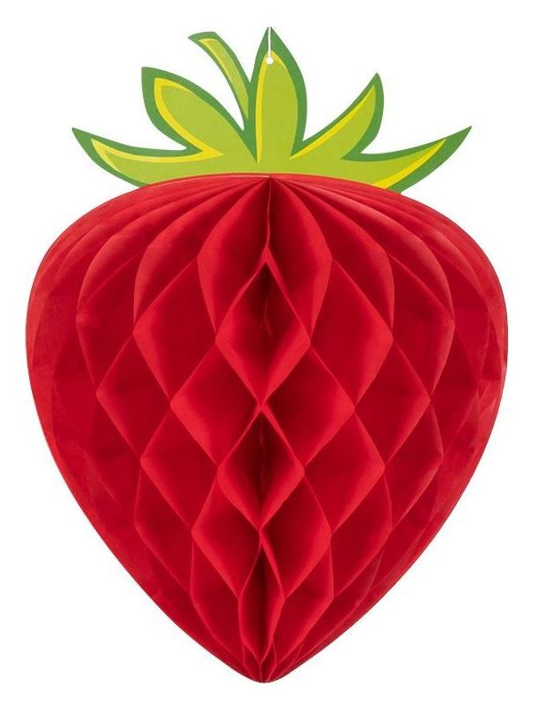 Aardbei papieren honingraat decoratie