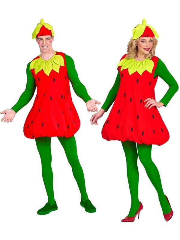 Aardbeien jurk One-size-volwassenen