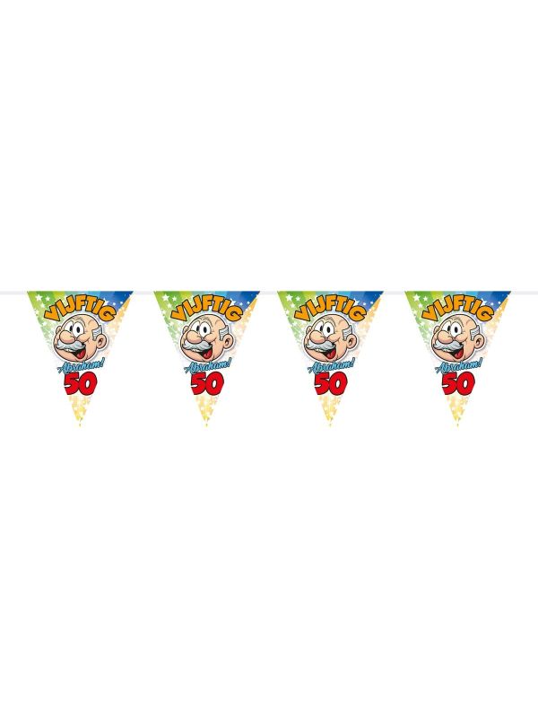 Abraham 50 jaar regenboog vlaggenlijn 10 meter main product photo