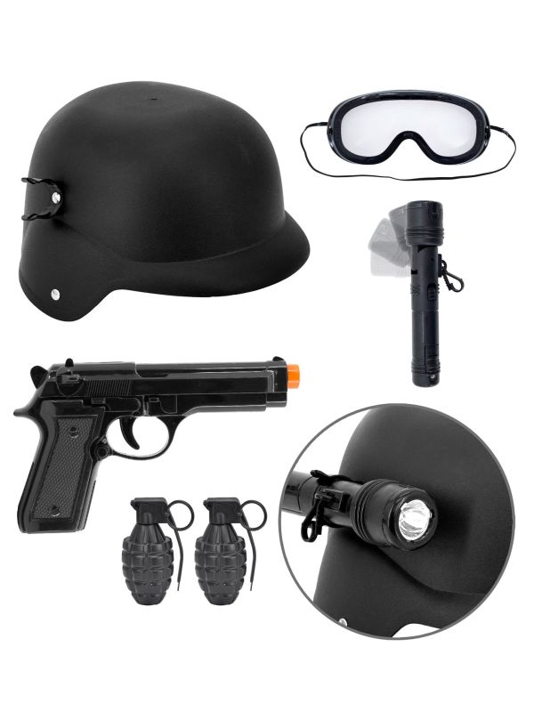Accessoiresset SWAT Kind Zwart