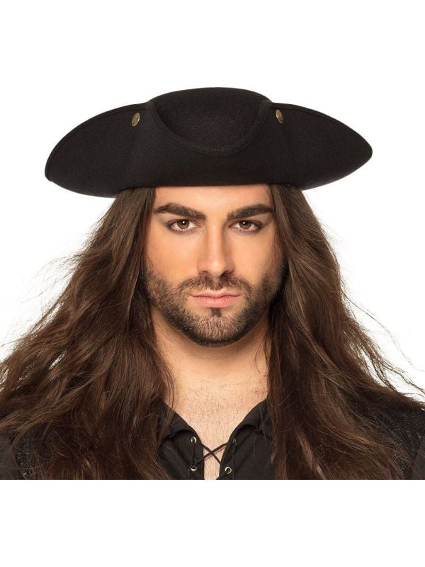 Admiraal tricorn hoed zwart