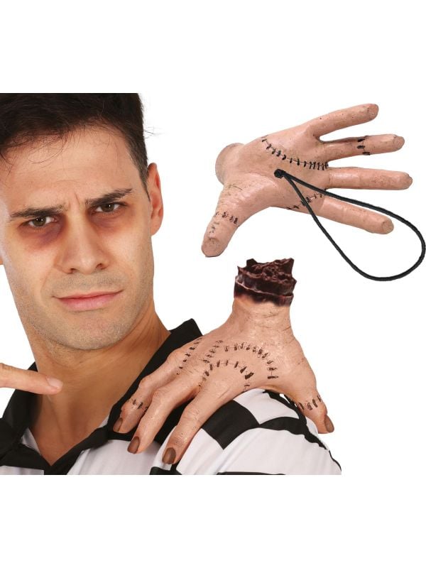 Afgehakte hand voor op de schouder 20 cm halloween