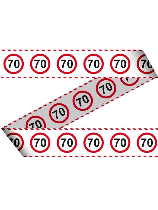 Afzetlint 70 jaar verkeersbord wit