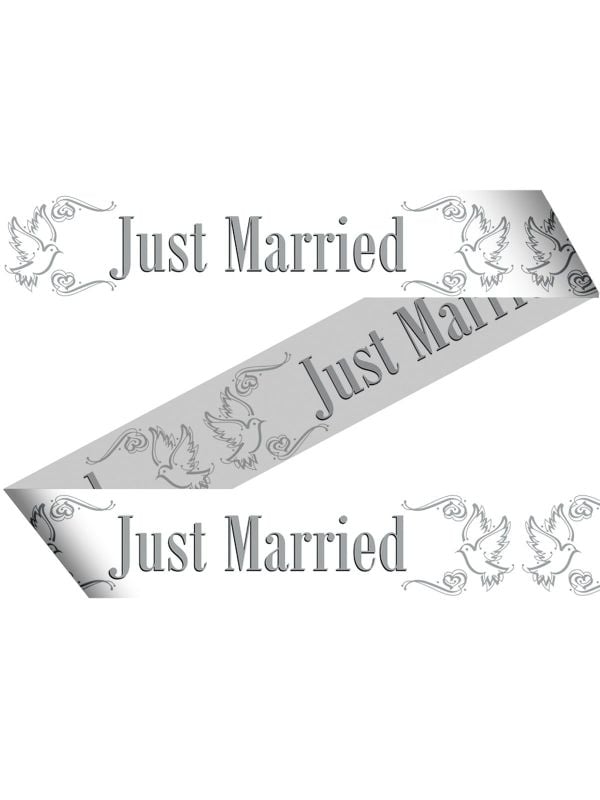 Afzetlint bruiloft just married