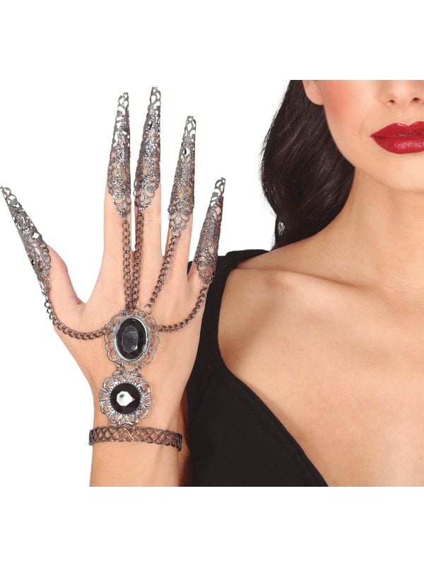 Armband met metalen vinger versiering halloween