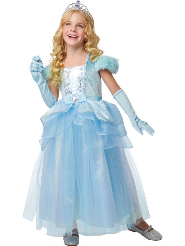 Assenpoester Prinses Jurk Meisjes Blauw