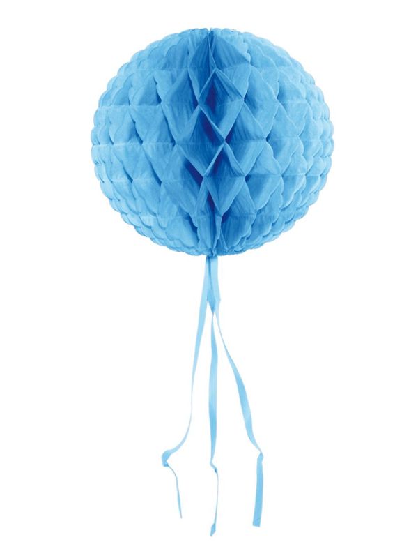 Baby blauwe honingraat bol decoratie