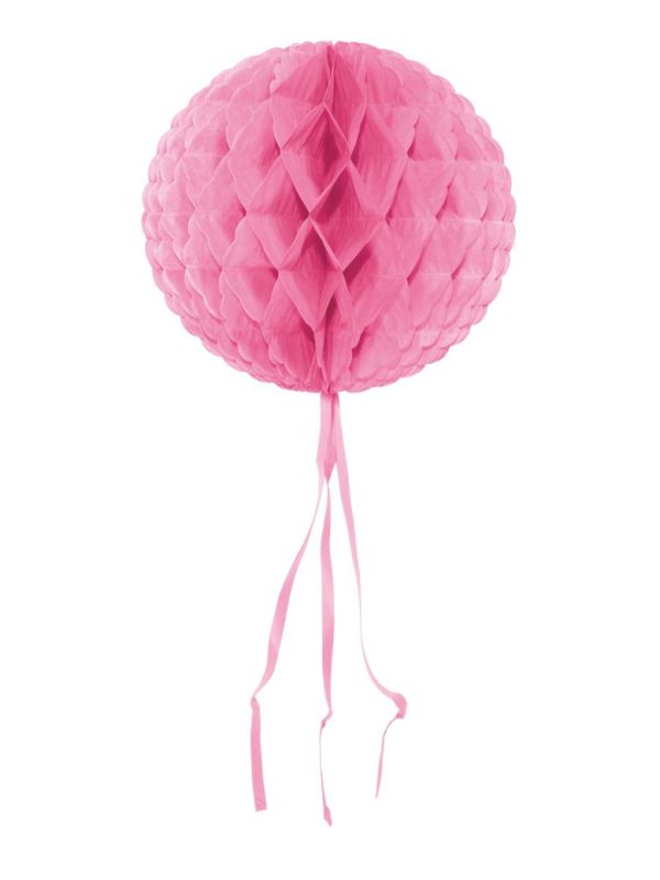 Baby roze honingraat bol decoratie