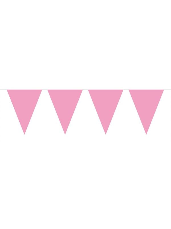 Baby roze vlaggenlijn 10 meter uni
