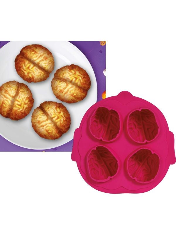 Bakvorm 4 koekjes hersenen 21 x 18 cm halloween