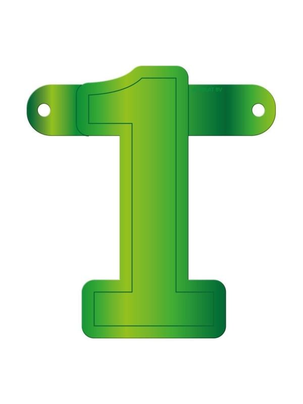 Banner cijfer 1 lime groen main product photo