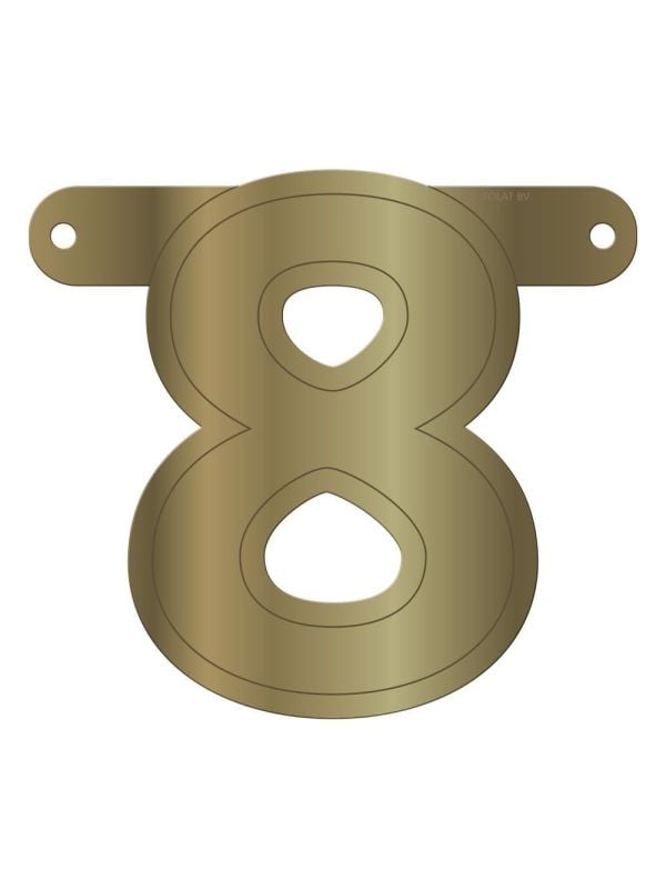 Banner cijfer 8 metallic goud main product photo
